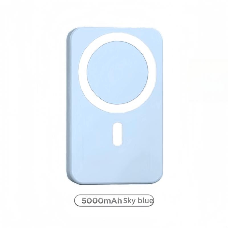 Magnetic Portable Charger 5000Mah, Magsafe-Compatible Wireless Power Bank, USB-C PD 20W Fast Charge, Slim Mini Battery Pack for Iphone 17/16/15/14/13/12, Qi for Android (Ring Included)